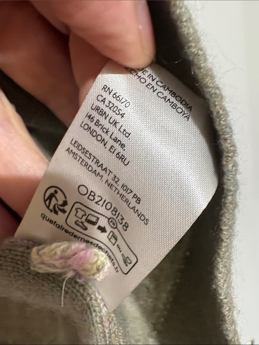 Pilcro Two-Tone Crewneck Sweater in Yellow and Gray with Pink Accents - Picture 7 of 10
